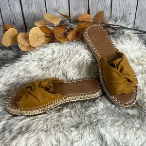 Women's Mustard Espadrille Slides
